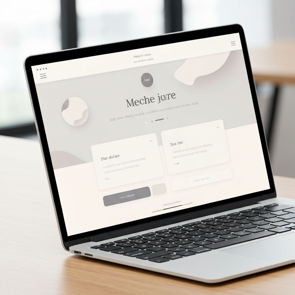 Website mockup on laptop